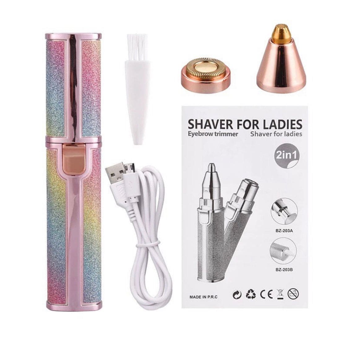 Glitter Eyebrow Trimmer, 2 In 1 Electric Eyebrow Trimmer, Makeup Painless Eyebrow Epilator, Body Shaver Razor, Portable Facial Body Hair Remover Glitter Eyebrow Trimmer, 2 In 1 Electric Eyebrow Trimmer, Makeup Painless Eyebrow Epilator, Body Shaver Razor, Portable Facial Body Hair Remover
